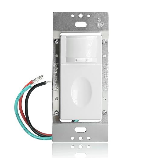RAYZEEK Motion Sensor Light Switch, 5A, Single Pole, Ground Wire Required, OCC & VAC & Manual Selectable, PIR Infrared Motion Activated Wall Switch, UL Listed, Wall Plate Included, PC Fireproof