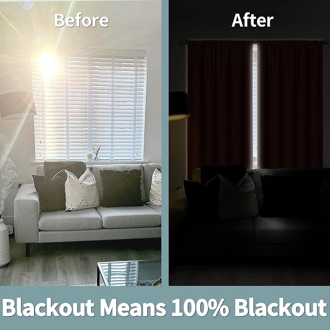 BGment Terracotta 100% Blackout Curtains 84 Inches Long - Image 5