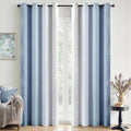 MIULEE Stone Blue and Greyish White Ombre Blackout Curtains 52Wx96L | Full Room by MIULEE