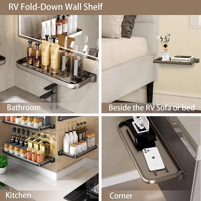 2 Pack RV Aluminum Foldabling Shelf, RV Accessory of Storage and Organization - Image 5