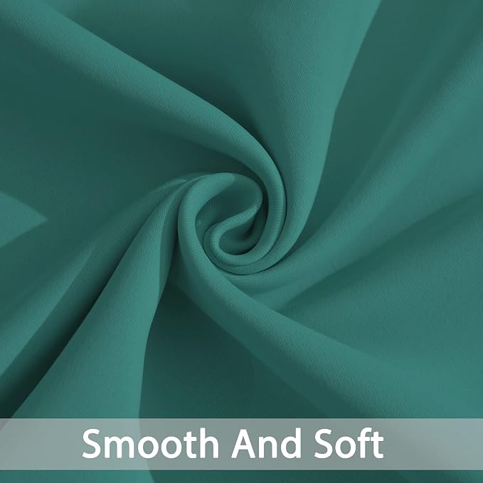 Yakamok Blackout Curtains 38x63 inch Teal Thermal Drapes-Bedroom | 2 panels - Image 4