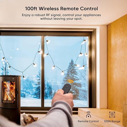 TREATLIFE Dimmer Plug with 100FT Wireless Remote Control, IP44 Weather Resistance, Outdoor Dimmer for String Lights, Lamps, Patio Lights, Max Power 400W