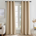 NICETOWN Beige Room Darkening Curtains 90 Inches Long 2 Panels by NICETOWN