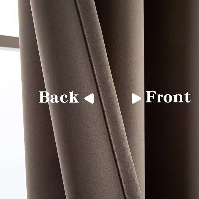 IGEMAEVE Blackout Curtains & Drapes Khaki 100" W x 84" L | Bedroom | Living - Image 4