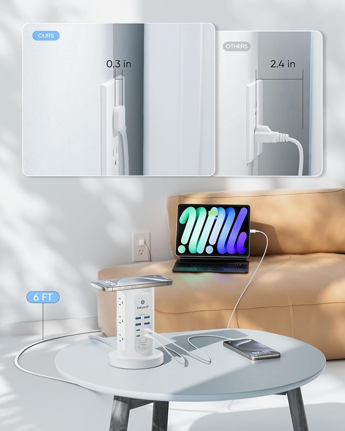 Kakyanill 30W USB Charging Station, Power Strip Tower - Image 7