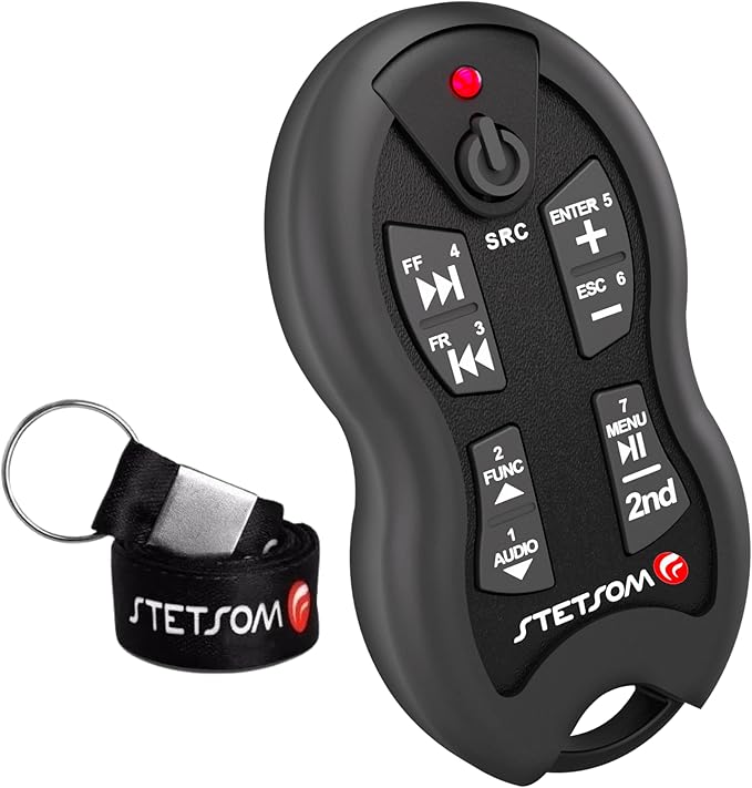 Stetsom SX2 - Universal Remote Control, Infrared, Long Range (1640 ft), 16 Functions, Learning Mode, Compatible with Car Audio Head Units, Home Devices and Video Equipment