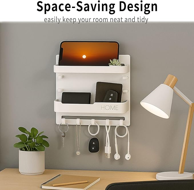 Adhesive Bedside Wall Shelf Organizer - Image 3