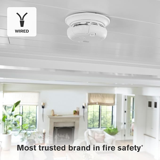 First Alert SMCO100V-AC, Interconnect Hardwire Combination Smoke & Carbon Monoxide Alarm with Battery Backup and Voice & Location Alerts, 6-Pack