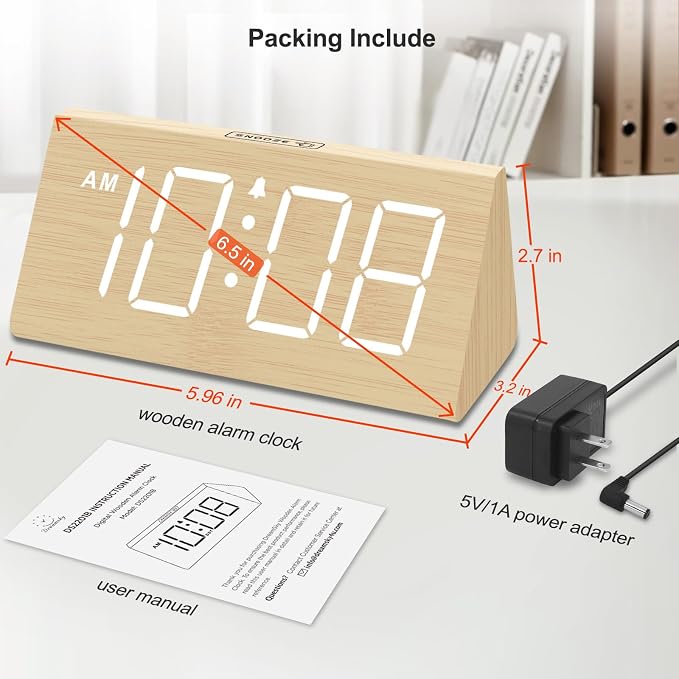 DreamSky Wooden Digital Alarm Clock - Image 7