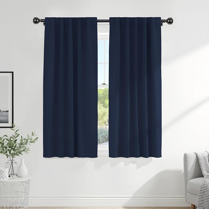 PONY DANCE Navy Curtains for Bedroom by PONYDANCE