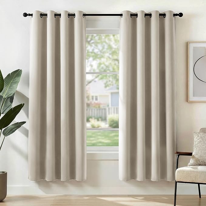 Deconovo Blackout Curtains for Bedroom and Living Room 68 Inches Long | Black by Unknown