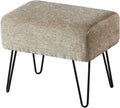 Home Soft Things Jacquard Chenille Ottoman, Tanga-Grey, Fuzzy Entry Way Ottoman by HomeSoftThings