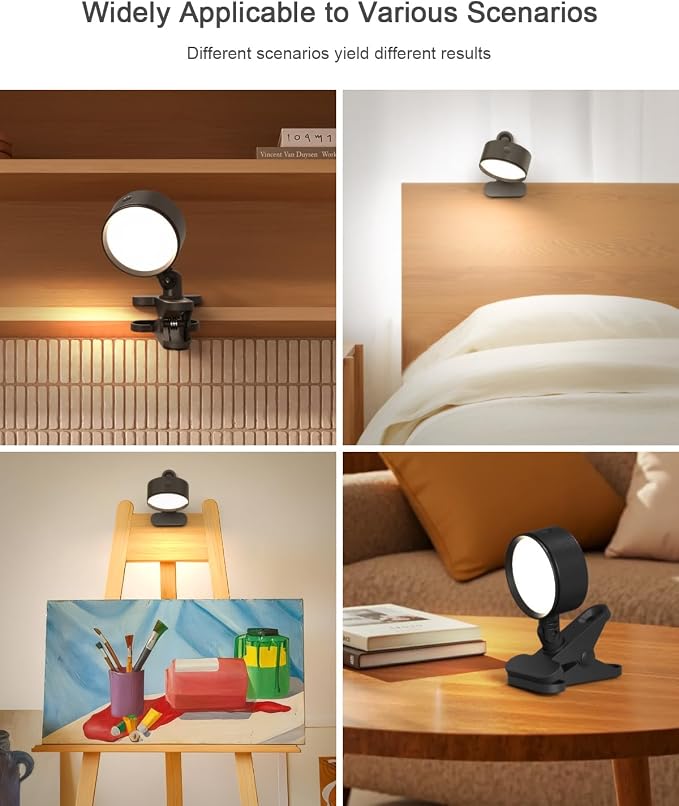 Clip on Light 5000mAh Rechargeable Battery, Clamp Reading Light - Image 9