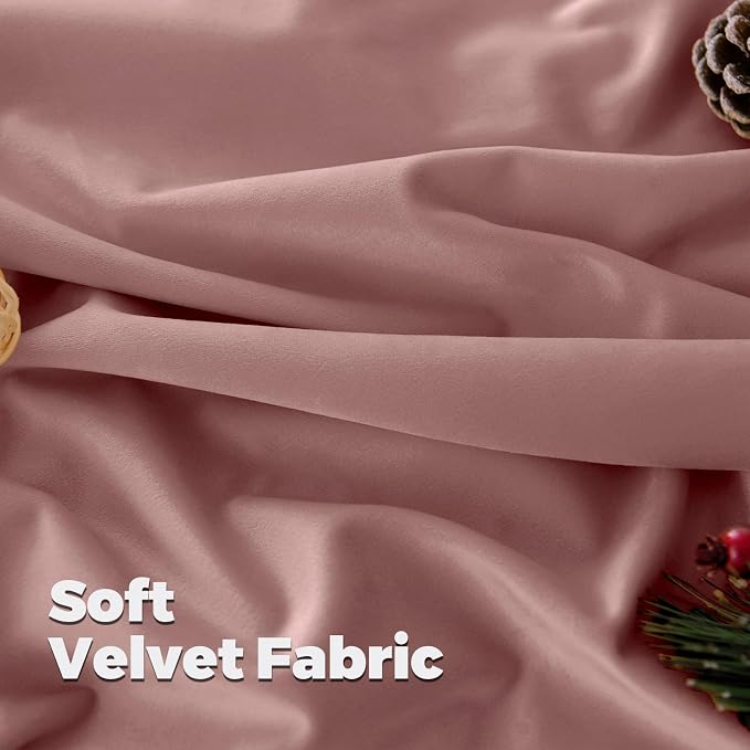 BGment Dusty Rose Pink Velvet Blackout Curtains 84 Inches - Image 5