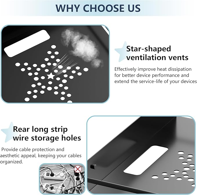 Floating Shelves for Projector, Metal WiFi Router Shelf, Cable Box Wall Mount, Dvd Player Shelf, Under Tv Wall Mount for Tv Box/Game Console/Speaker, Wall Mounted Floating Rack/Stand/Holder
