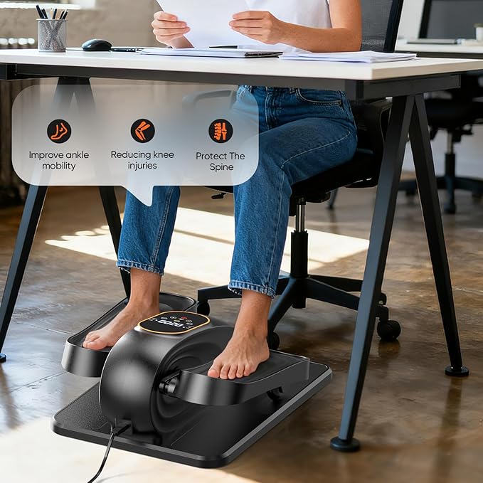 2025 New Under Desk Elliptical Machine,Portable Seated Pedal Exercise Machine for Seniors, 12 Adjustable Speed Elipse Leg Exerciser with Remote Control,Quiet Foot Exercise Machine for Home Office