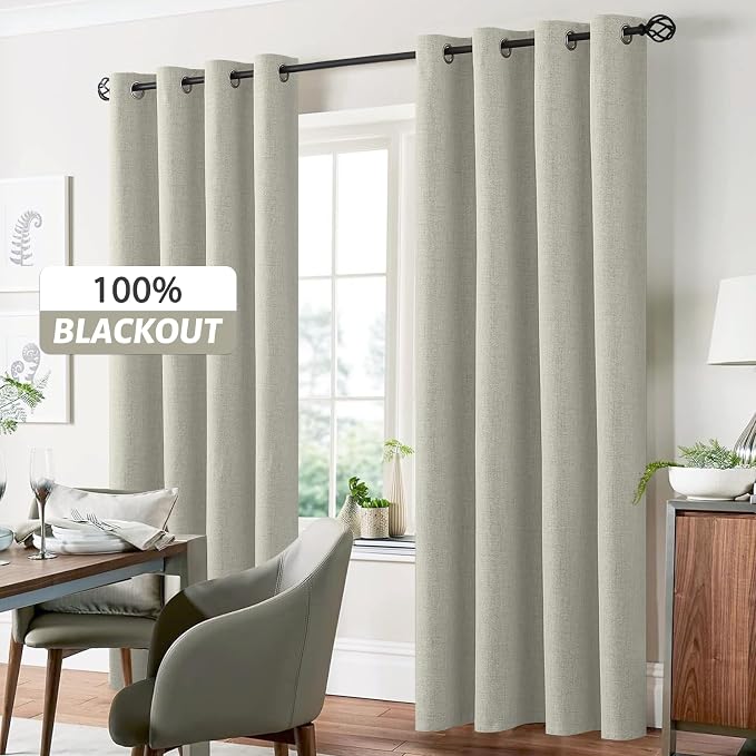 Yakamok Cream Linen Textured Curtains 84 Inches Long - Image 7