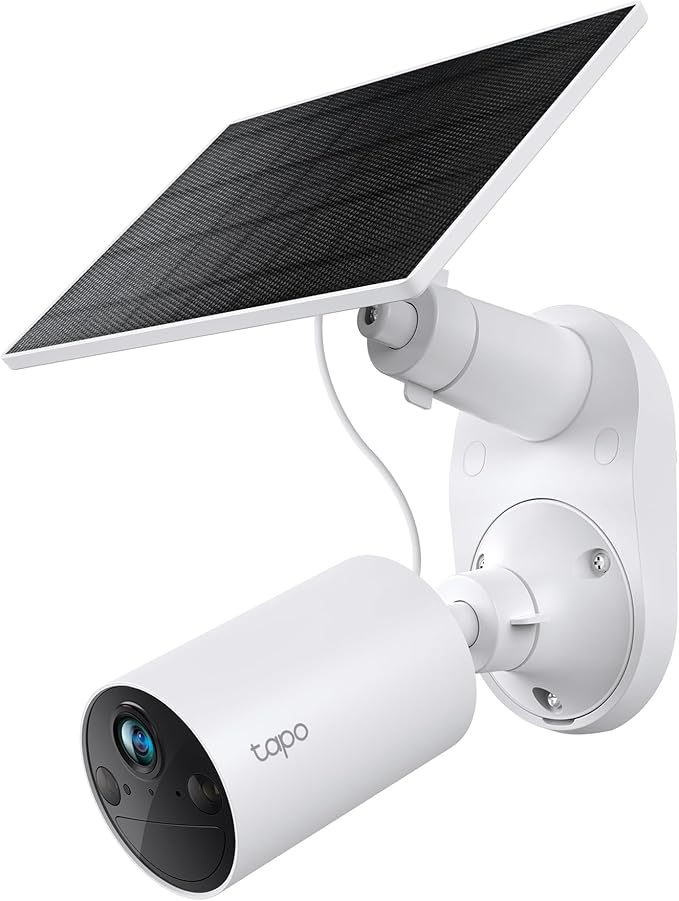 Tapo TP-Link SolarCam C402 Kit, Outdoor Battery Camera w/Solar Panel Base, Wireless, 1080P, Free Person Detection, SD/Cloud Storage, Color Night Vision, No Hub Needed, Works w/Alexa