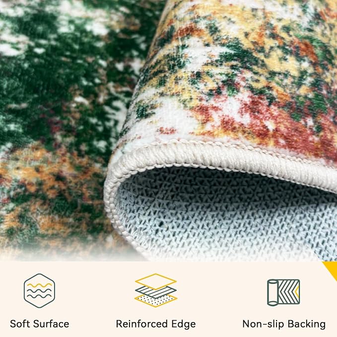 RELEANY Washable Runner 2'x8' Abstract Area Rug - Image 6