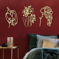 Photect 3 Pcs Metal Wall Art Decor Minimalist Abstract Woman Wall Art Metal by Photect