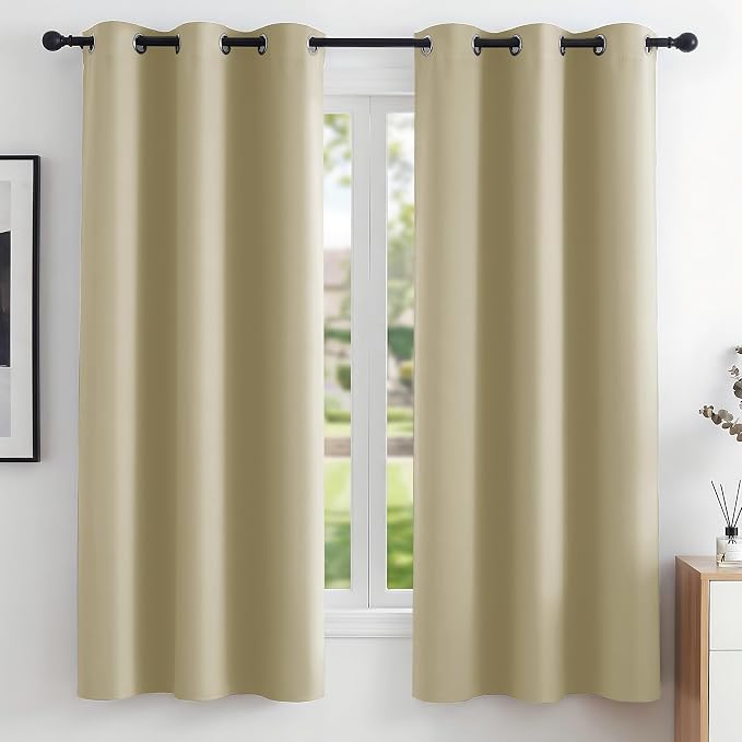 Deconovo Blackout Curtains for Bedroom and Living Room 63 Inches Long | Black by Unknown