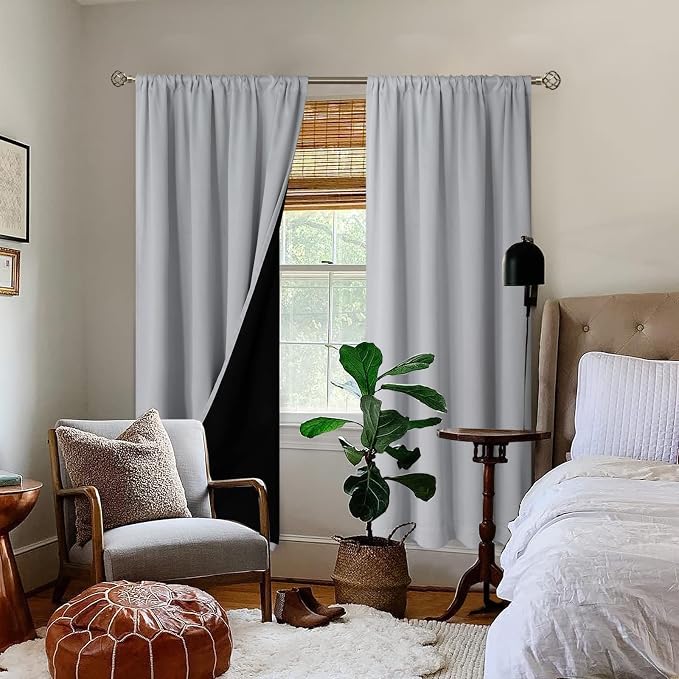 BGment Light Grey 100% Blackout Curtains - Image 2