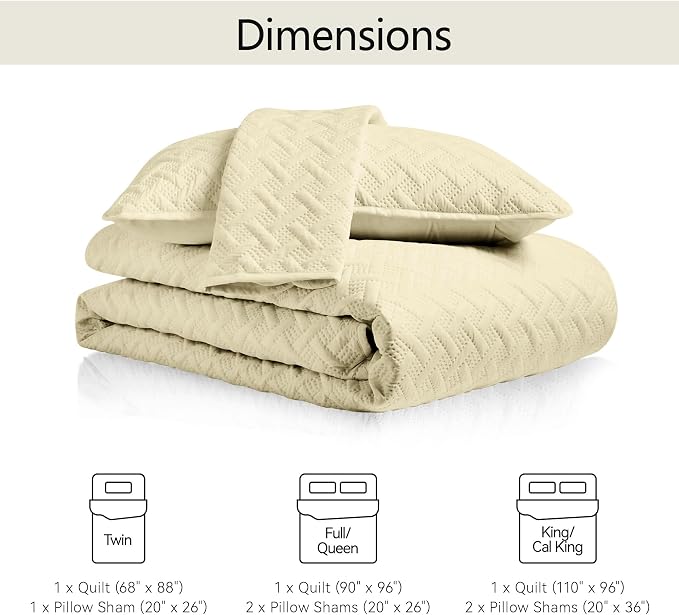 FLYMME Twin Quilt Set, Lightweight Butter Yellow Bedspreads, Basket Weave - Image 7