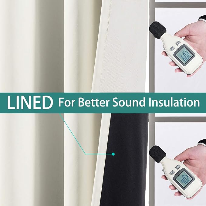 Yakamok Cream 100% Blackout Curtains 63 Inches Long - Image 4