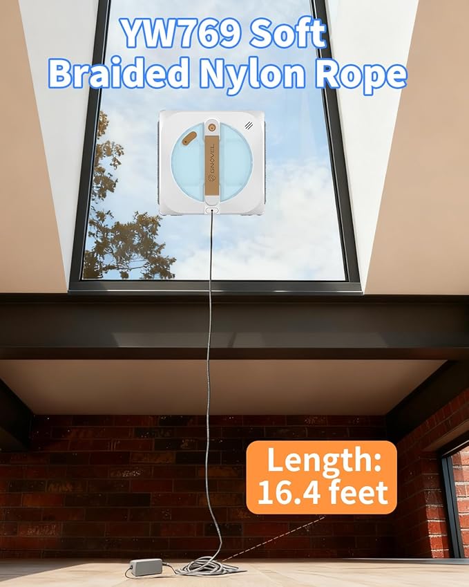 GNOVEL Window Cleaning Robot with 8000Pa, 2025 Upgraded Window Cleaner Robot with Intelligent Path Planning, 15-Stage Anti-Fall, App/Remote Control for Glass, Edge Detection System, Tile & Windows