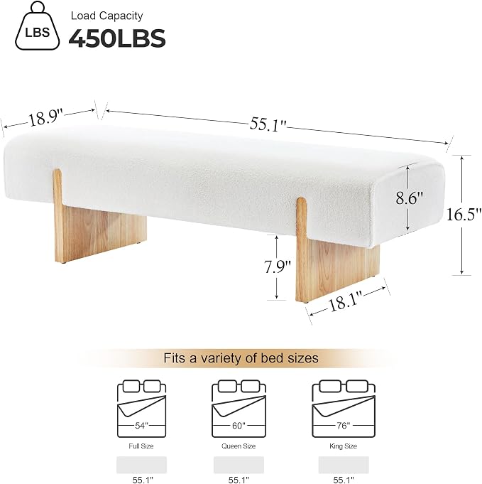 ONEVOG 55" End of Bed Bench - Image 3