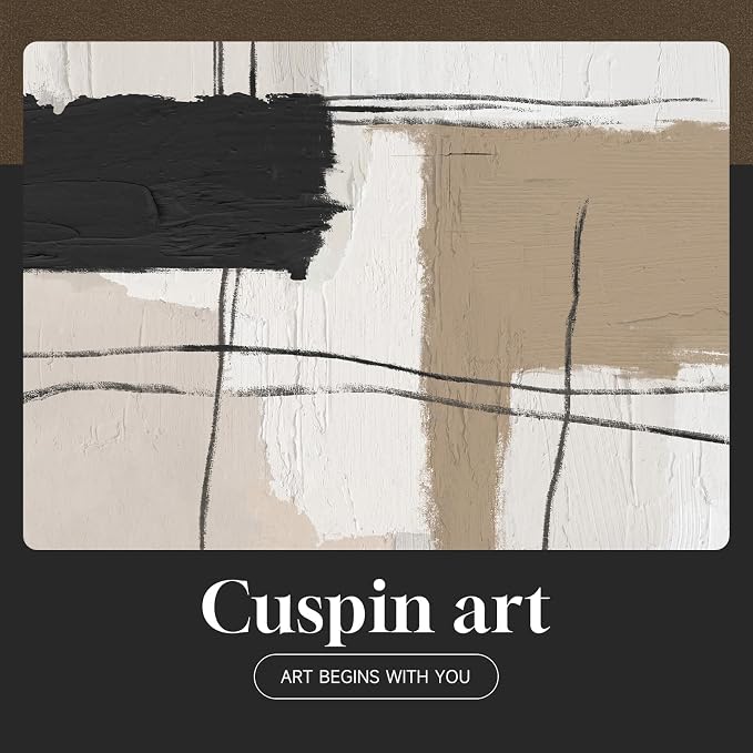 Large Framed Neutral Abstract Wall Art - Image 9