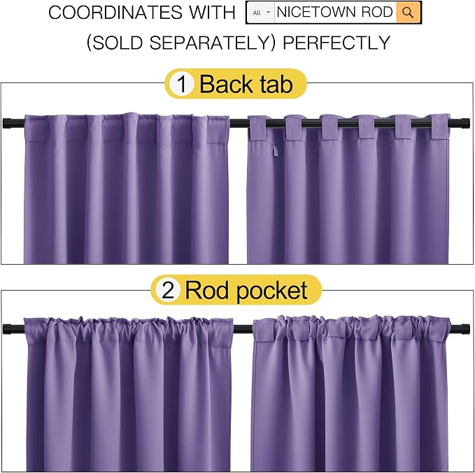NICETOWN Bedroom Blackout Curtain Panels - Image 3