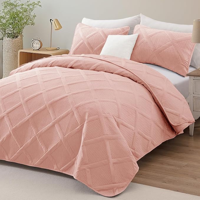 Exclusivo Mezcla Quilt King Size, Blush Pink | Soft Bedspreads - Image 2
