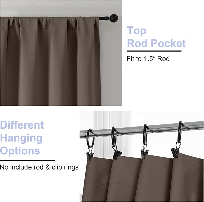 Simplebrand Ava Brown Blackout Curtains - Image 4