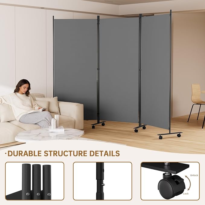 Room Divider 102'' Wide Folding Room Divider Panel - Image 5