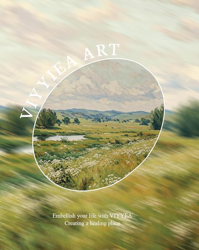 VIYYIEA Large Gold Framed Wall Art, Landscape Picture -Wind Sigh- 36" x 24" - Image 4