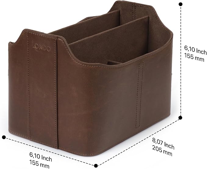 Londo PU Leather Remote Control Holder, Office Supplies Desk Organizer - Image 3