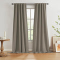 Taupe Blackout Curtains 120 Inches Long 2 Panels Back Tab Pocket Hook Belt by KEQIAOSUOCAI