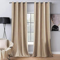 MIULEE Velvet Curtains Camel Beige 52 x 90 Inch Length Set of 2 | Grommet Drapes by MIULEE
