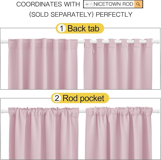 NICETOWN Bedroom Blackout Curtain Panels - Image 3