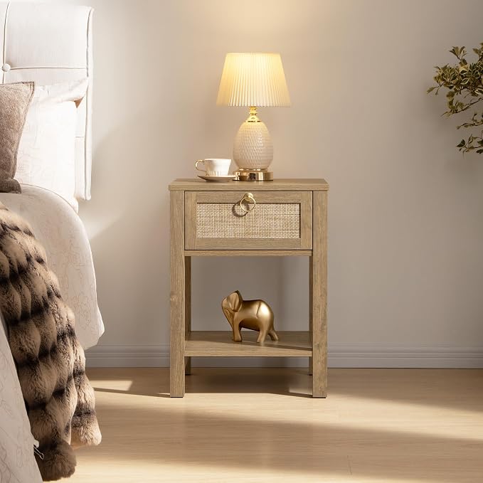 SICOTAS Rattan Nightstand Set of 2 - Image 5