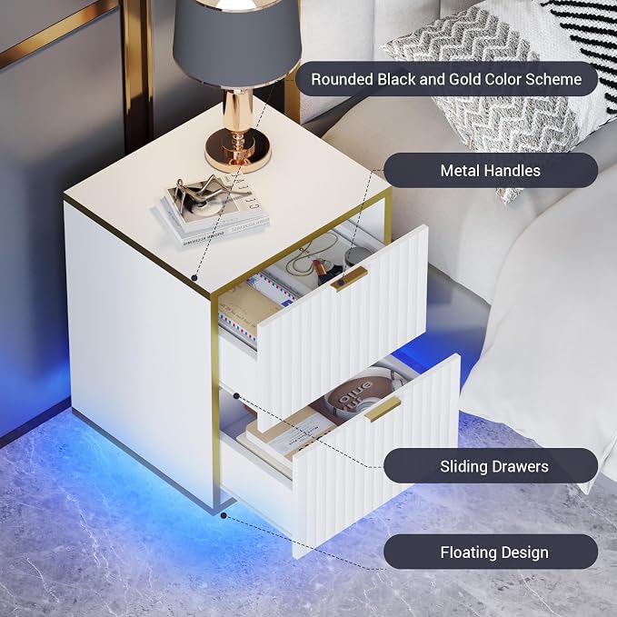 4ever2buy Modern Nightstand Set of 2 - Image 4