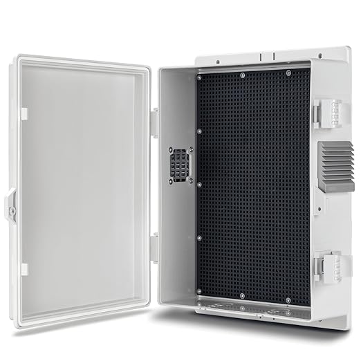 Namunanee Outdoor Electrical Junction Box, ABS Water Resistant Enclosure with Internal Mounting Panel & Hinged Cover (13" H* 9.2" L* 3.7" W)