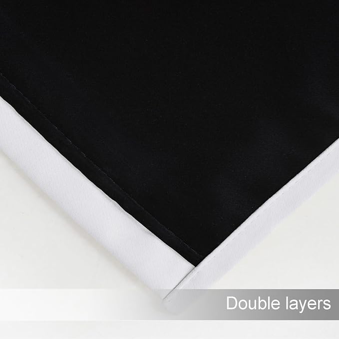 100% Blackout Curtains 63 Inch Long White Curtains 2 Panels - Image 8