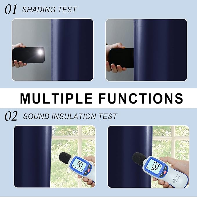 XWZO 100% Blackout Curtains 84 Inches Long - Image 4