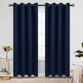 COSVIYA Grommet Blackout Room Darkening Navy Blue Curtains 90 inch Length | by COSVIYA
