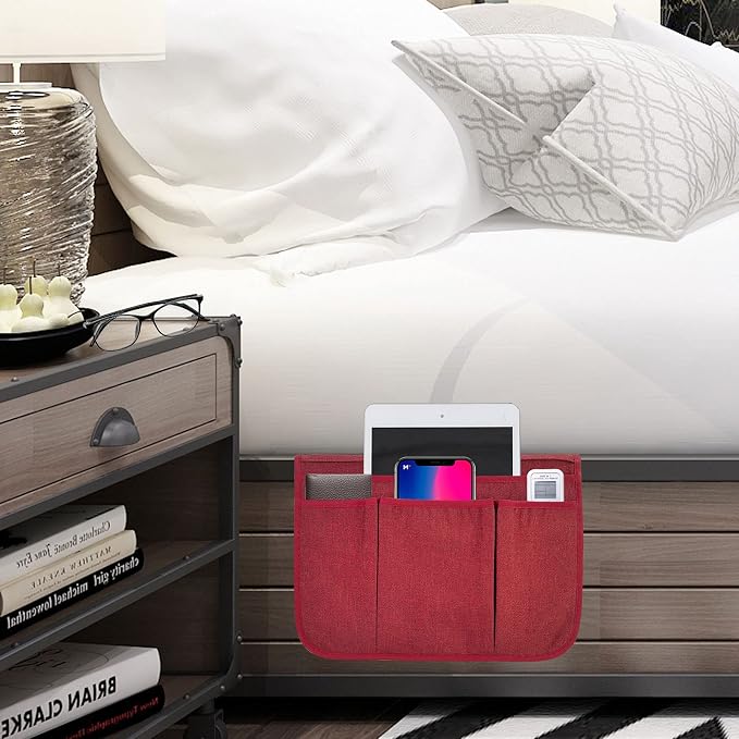 Bedside Caddy Bedside Storage Organizer Magazine Phone Tablet iPad Remote Holder - Image 6