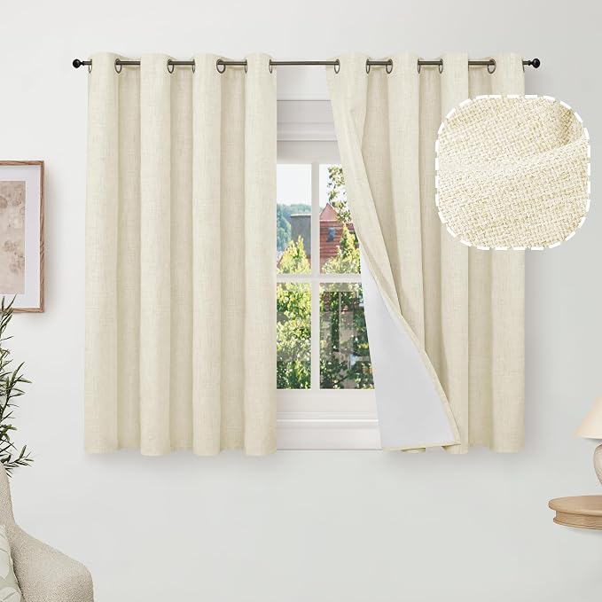 Linen Blackout Curtains 54 Inches Long by Lajode