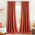 MIULEE Fall Burnt Orange Back Tab Blackout Curtains 52"x96" Length 2 Panels | by MIULEE
