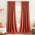 MIULEE Fall Burnt Orange Back Tab Blackout Curtains 52"x108" Length 2 Panel | by MIULEE